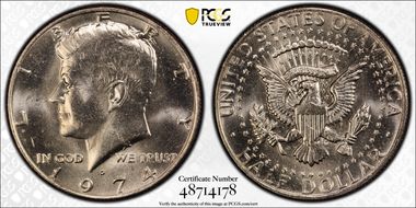 1974-D 50C Doubled Die Obv,  FS-101 MS64