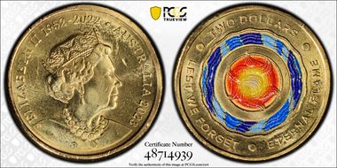 2023 $2 35th Ann $2 Coin Set Colorized Lest we Forget-Eternal Flame MS65