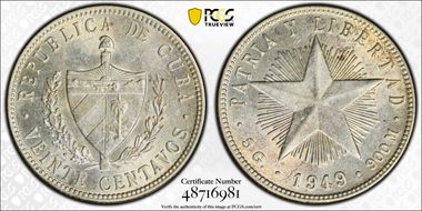 1949 20C KM-13.2  Ag MS62