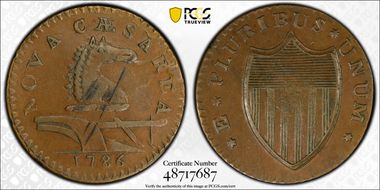 1786 NJ 1/2P Protruding Tongue, Maris 16-L AU50BN