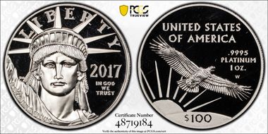 2017-W $100 Statue of Liberty 20th Anniversary PR68DCAM