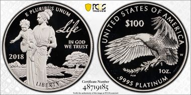 2018-W $100 Platinum Eagle - Life PR69DCAM