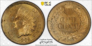 1864 1C Copper-Nickel N1