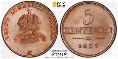1839-M 5C MS63BN