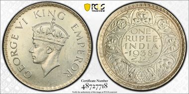 1938(B) Rupee SW-9.11  w/ Lotus Dot Prid-234 MS64