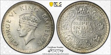 1938(B) Rupee SW-9.9 w/o Lotus Dot MS63