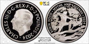 2024 £2 Robin Hood Ag Myths and Legends PR69DCAM