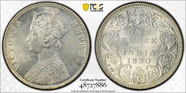1890-B Rupee SW-6.114 MS62