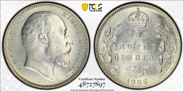 1906-B Rupee SW-7.33 Prid-202 MS64