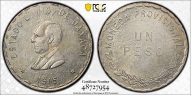 1915 Peso GB-345 Oax-92 KM-740.1 Without TM MS62