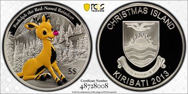 2013 $5 Rudolph Red-nosed Reindeer PR70DCAM