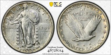 1930 25C FS-401, Incomplete Shield AU53