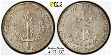 1967 Peso Bataan Day PL68