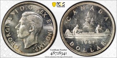 1947 S$1 Blunt 7 Doubled HP MS63