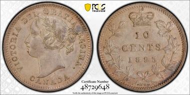 1893 10C Flat Top 3 AU55