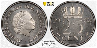 1962 25C PR66CAM