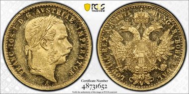 1871-A Ducat MS61PL