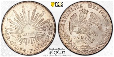 1874-Go FR 8 R Go54 MS64