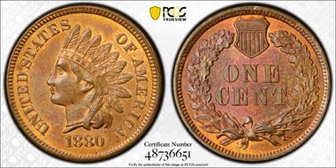 1880 1C MS63RB