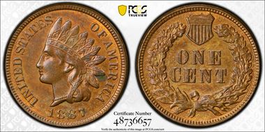 1887 1C MS63BN