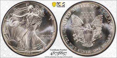 1994 $1 Silver Eagle MS67