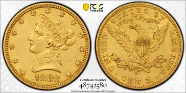 1882-O $10 AU50