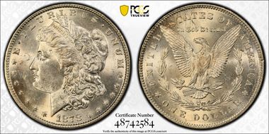 1878 7TF $1 Reverse of 1878 MS62