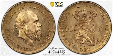 1875 10 G KM-105  Au MS66