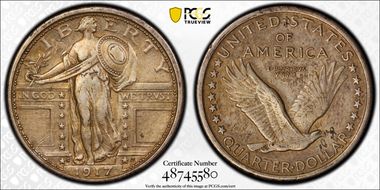 1917-S 25C Type 1 N1