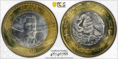 2013-Mo 20 Peso Belisario Dominguez MS64
