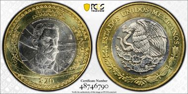 2013-Mo 20 Peso Belisario Dominguez MS64