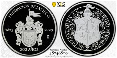 2023-Mo Medal 200 Years of Jalisco Ag PR69DCAM