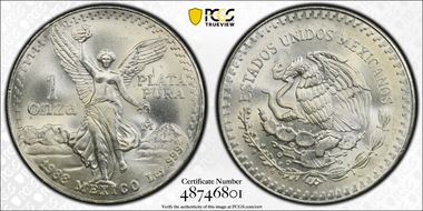 1988-Mo Onza Libertad Ag MS67