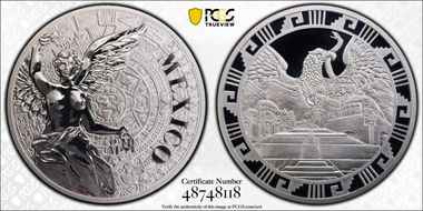 (2016)-Mo Medal "Mexican Elements" Ag 2oz PR69DCAM