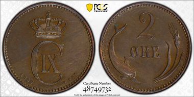 1899/7 VBP 2 Øre MS62BN