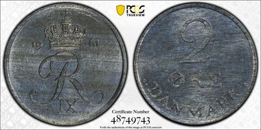 1961 CS 2 Øre KM-840.2 Zinc MS64