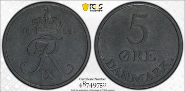 1959 C; S 5 Øre MS63