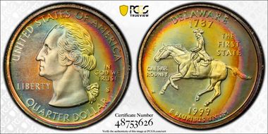 1999-S 25C Delaware PR67DCAM
