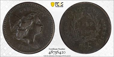 1794 1/2C VF25BN