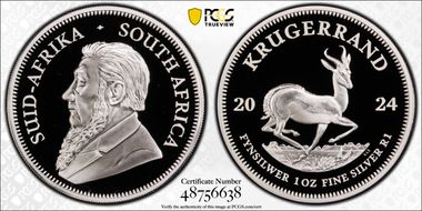 2024 1 Rand Krugerrand Silver First Strike PR70DCAM
