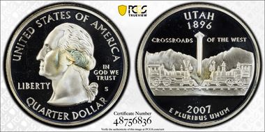 2007-S 25C Utah Silver PR69DCAM