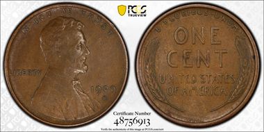 1909-S VDB 1C AU55BN