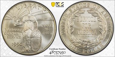 1996-S $1 Nat. Comm. Service MS69