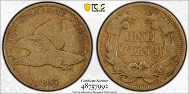 1857 1C Clash w/ 50C, FS-402 VG10