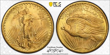 1907 $20 Saint-Gaudens MS63