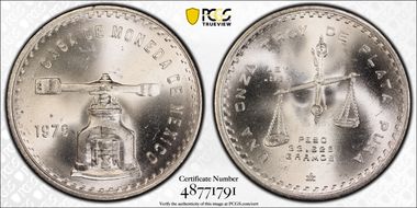 1979-Mo Onza KM-M49b.4 Ag Type 4 MS65