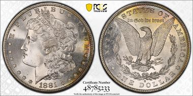 1881-S $1 MS67+