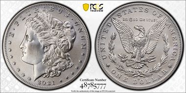 2021-O Privy $1 Morgan Dollar 100th Anniversary MS70