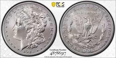 2021-CC Privy $1 Morgan Dollar 100th Anniversary MS70