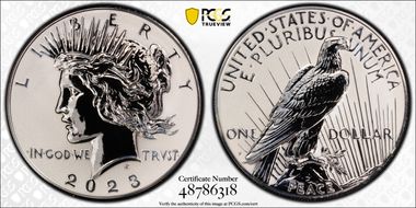 2023-S $1 Peace Dollar Rev PR Two-Coin Reverse Proof Set PR70